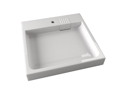 DEYMOS over-the-washer bathroom basin, glossy white sanitary acrylic