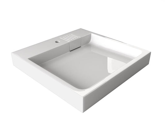 DEYMOS over-the-washer bathroom basin, glossy white sanitary acrylic